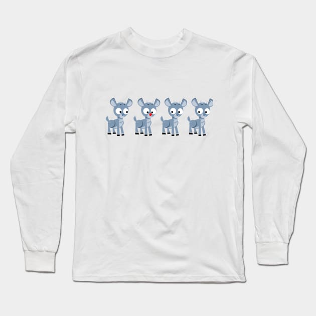 Look! It's Rudoplh! - Blue Long Sleeve T-Shirt by AnishaCreations